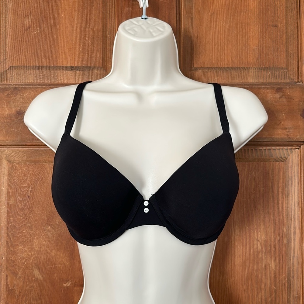Aerie Wonens Black Bra with White Buttons Size 34D